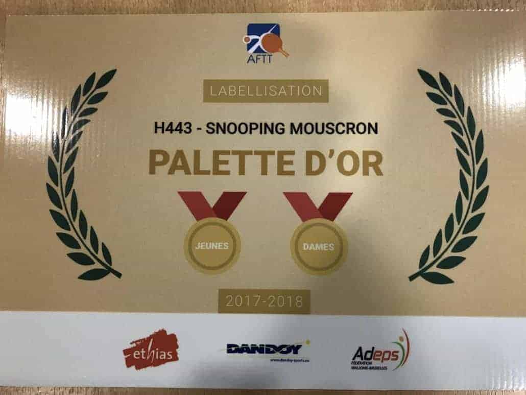 Palette d'Or SNOOPING Mouscron ASBL